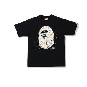 BAPE Paint Splatter Ape Head Tee Black FW21 Size XXL Streetwear